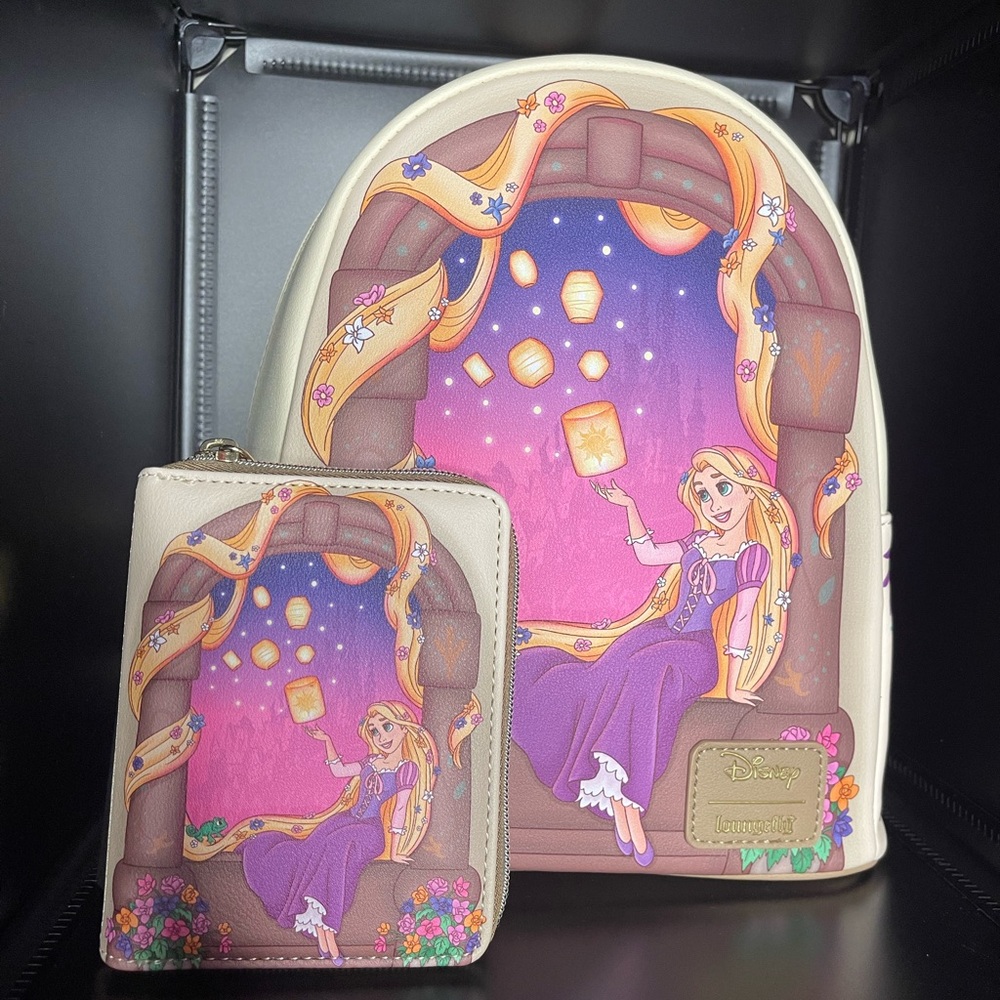 Loungefly Cream and Purple Accessories Bag Set